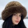 Зимняя шляпа-ведро с леопардовым принтом, утолщенные шапки из искусственного меха