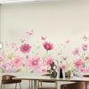 Наклейка на стену романтический цветочный узор бабочки самоклеящаяся отличная липкость противоскользящая влагостойкая наклейка для украшения стены спальни гостиной
