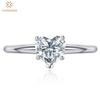 Classic 100% 925 Sterling Silver Heart Cut 6MM 0.8CT 3EX VVS1 D Color Real Moissanite Diamonds Ring For Women Wedding Engagement Jewelry