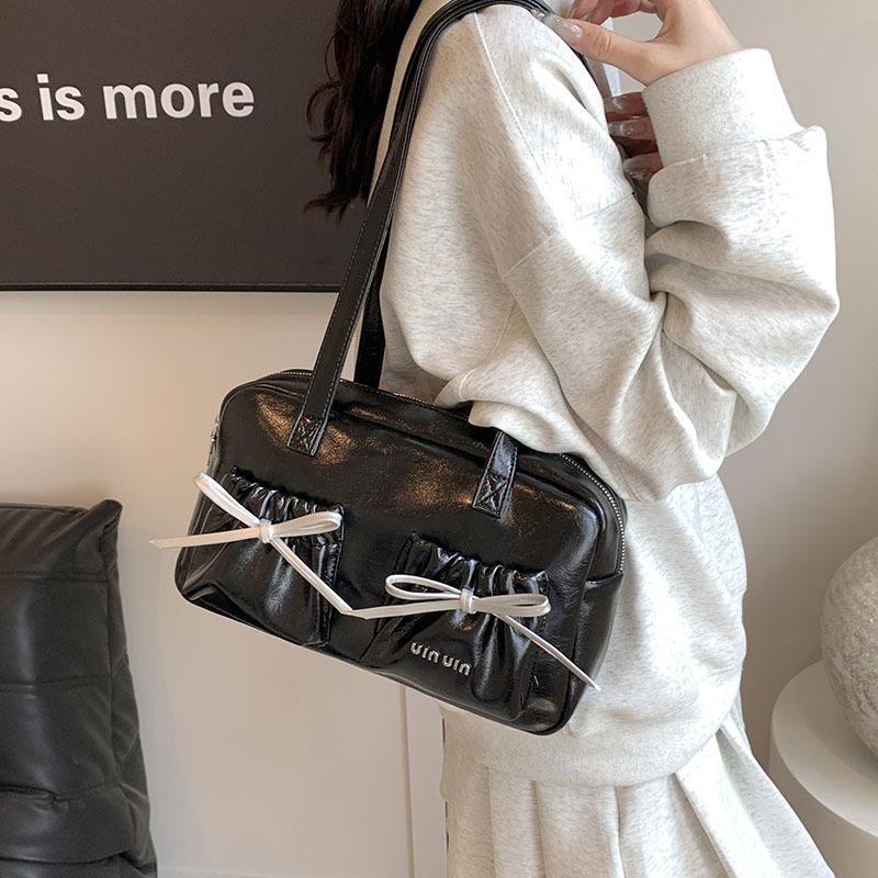 Модная универсальная наплечная сумка большой вместимости однотонная новая сумочка