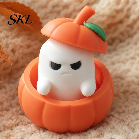 Ghost Style Decor Halloween Ornament, 3D Printed Pumpkin Design Figure, Figure Mini Desktop Decoration for Scented Candles