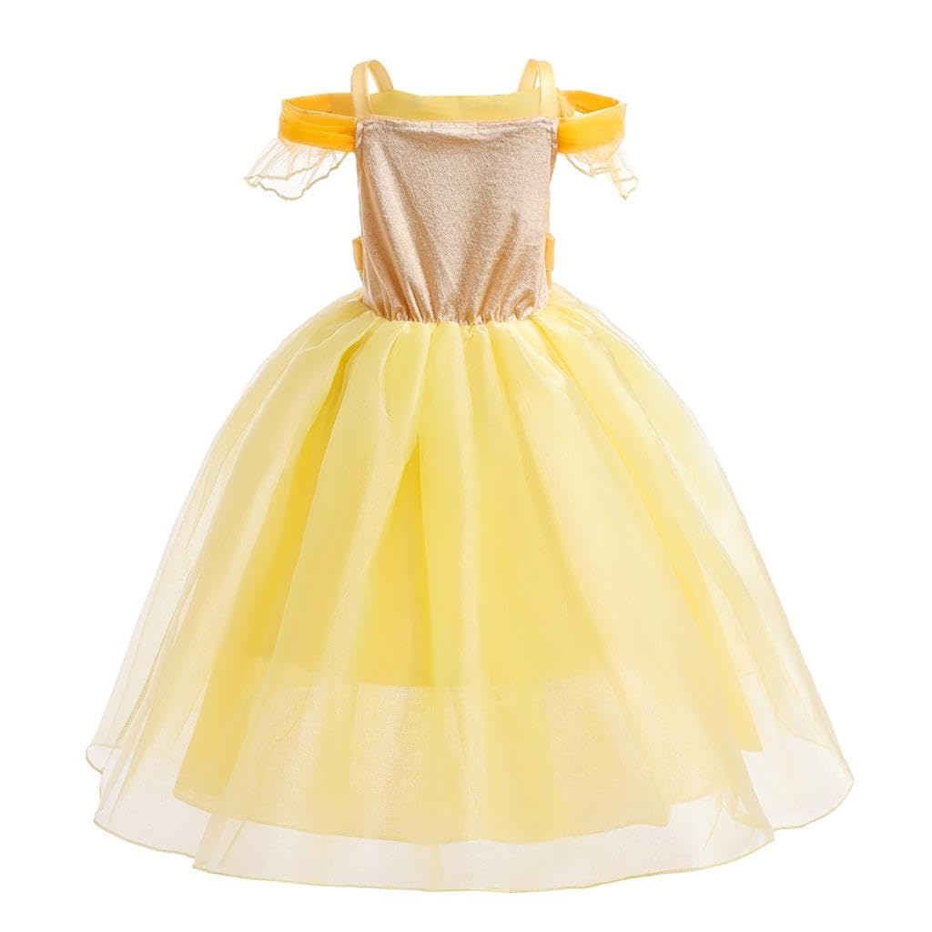Dressy Daisy Костюм принцессы Белль для косплея, детское платье Красавица и Чудовище, размер 100, 2-3 года, костюм на Хэллоуин для девочек, юбка, желтый, 2-3,