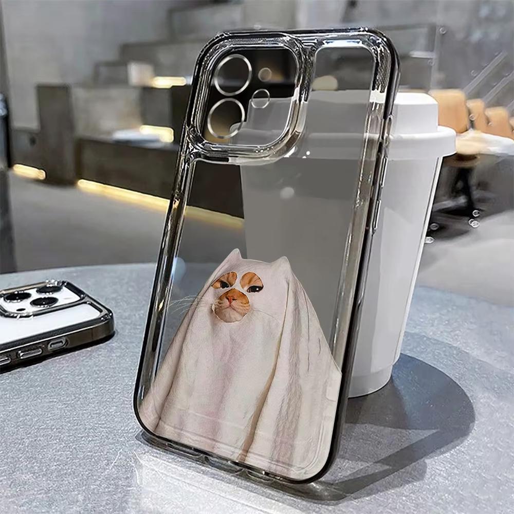 Мультяшный Животный Милый Кот Чехол Для Телефона Для iPhone 17 Pro Max Чехол iPhone 13 11 12 14 15 16 Pro Max XR 7 8 Plus SE Мягкий Прозрачный Чехол