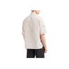 Emporio Armani Ss25 Логотип Кожаная этикетка Однотонная рубашка с коротким рукавом Мужские рубашки Бежевый EM001522-AF13810-U1098
