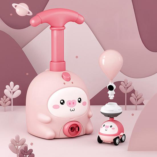 Игрушка «Воздушный шарик-машинка» с насосом, животные, мультяшная свинья, утка, тюлень, пускатель машинок на шариках, развивающая игрушка-транспорт для малышей, мальчиков, девочек