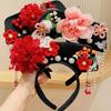 Flower Chinese Style Headwear Tassel Pearl Ancient Style Headband Princess Hair Hoop Hanfu Headdress Hanfu Hair Clip Women