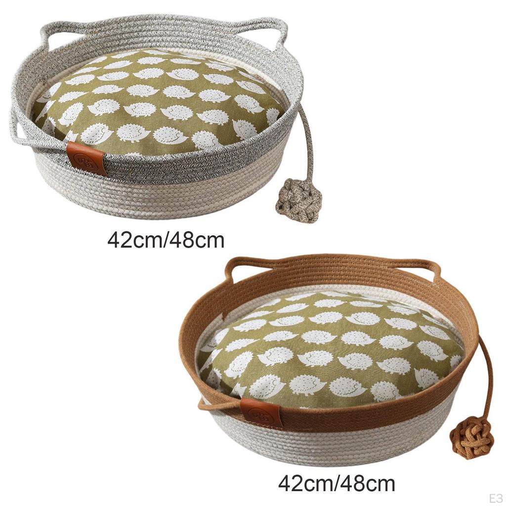 Кошачья кровать-корзина, гнездо для сна щенка, всесезонное, с мягкой подушкой, дышащие принадлежности для домашних животных, котенок