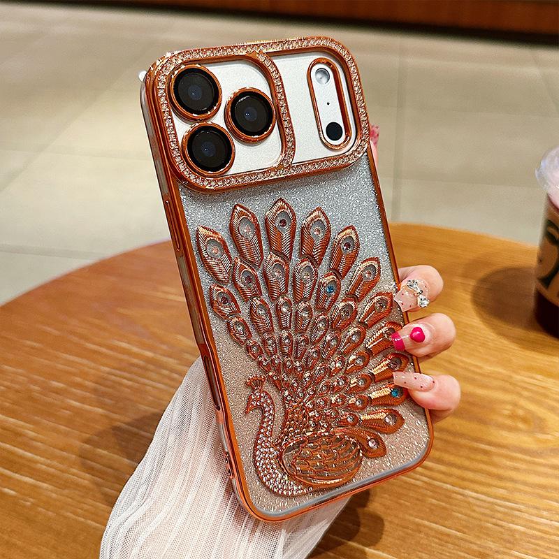 Чехол-градиент «Алмазный павлин» для iPhone 17 Pro Max