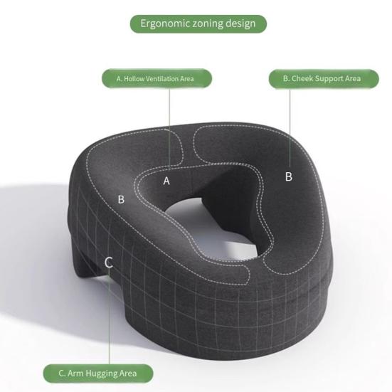 Yousheng Face Down Pillow Memory Foam Head Cushion Chest Cushion Massage Prone Cushion for Home SPA Sleep Postoperative Recovery