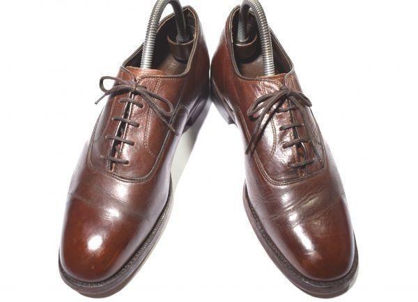Примерно 70-е годы/Винтаж/Сделано в США/CROWN IMPERIAL/Войлочный язычок/Goodyear Welt/Гладкий кожаный носок/7.5DB/25.0/Темно-коричневый/(ИСПОЛЬЗОВАЛ)
