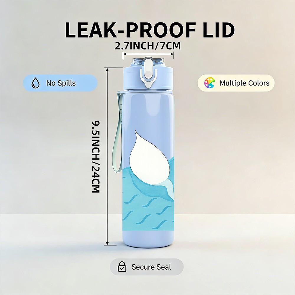 1PC Perfectionist Phrase Quote Text 750ml Color Plastic Sports Water Bottle Leakproof Flip Straw Lid Suitable for Sports Office Home Use