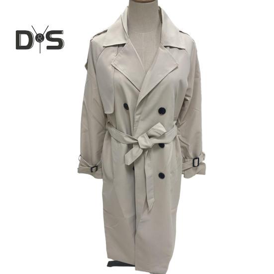 Женский плащ двубортный классический длинный с лацканами ветрозащитный осенне-весенний верхняя одежда куртка для работы и путешествий