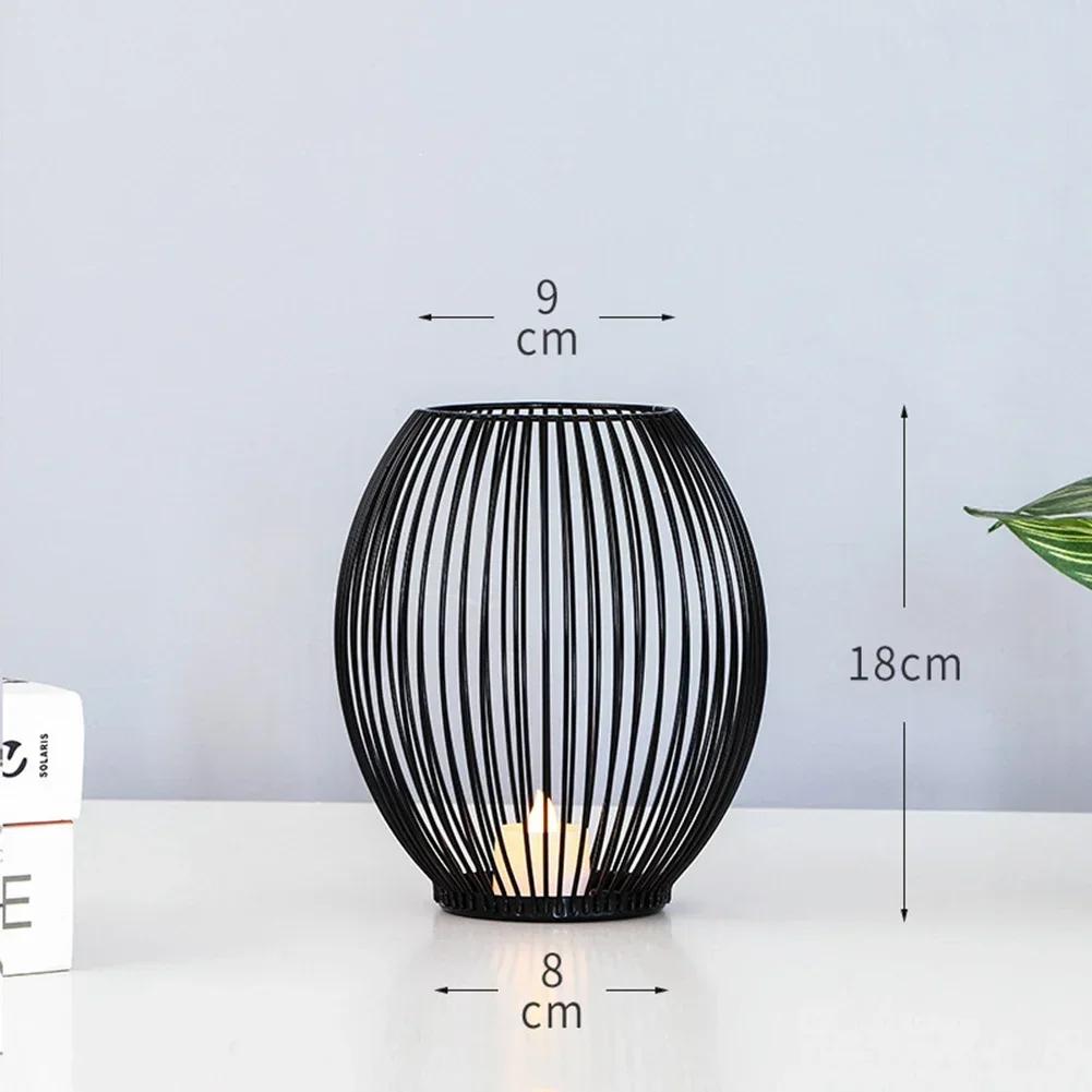 Спецификация Широкий Ассортимент Дни Рождения Медитация Черный Полый Домашний Декор Проволочный Фонарь Подсвечник Железо Множественный S