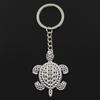 Fashion 30mm Key Ring Metal Key Chain Keychain Jewelry Antique Plated Turtle Tortoise Sea 48x38mm Pendant