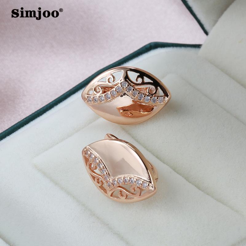 SIMJOO Rose Gold Fashion Matching Simple Earrings