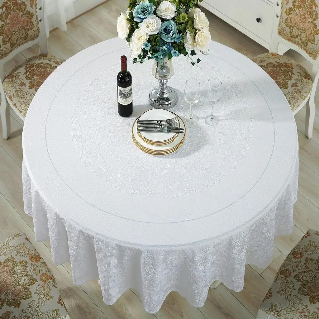 Многоразмерная настольная ткань для горячего тиснения из ПВХ, водонепроницаемая, маслостойкая, не стираемая, круглый коврик для стола, утолщенная бытовая ткань для обеденного стола