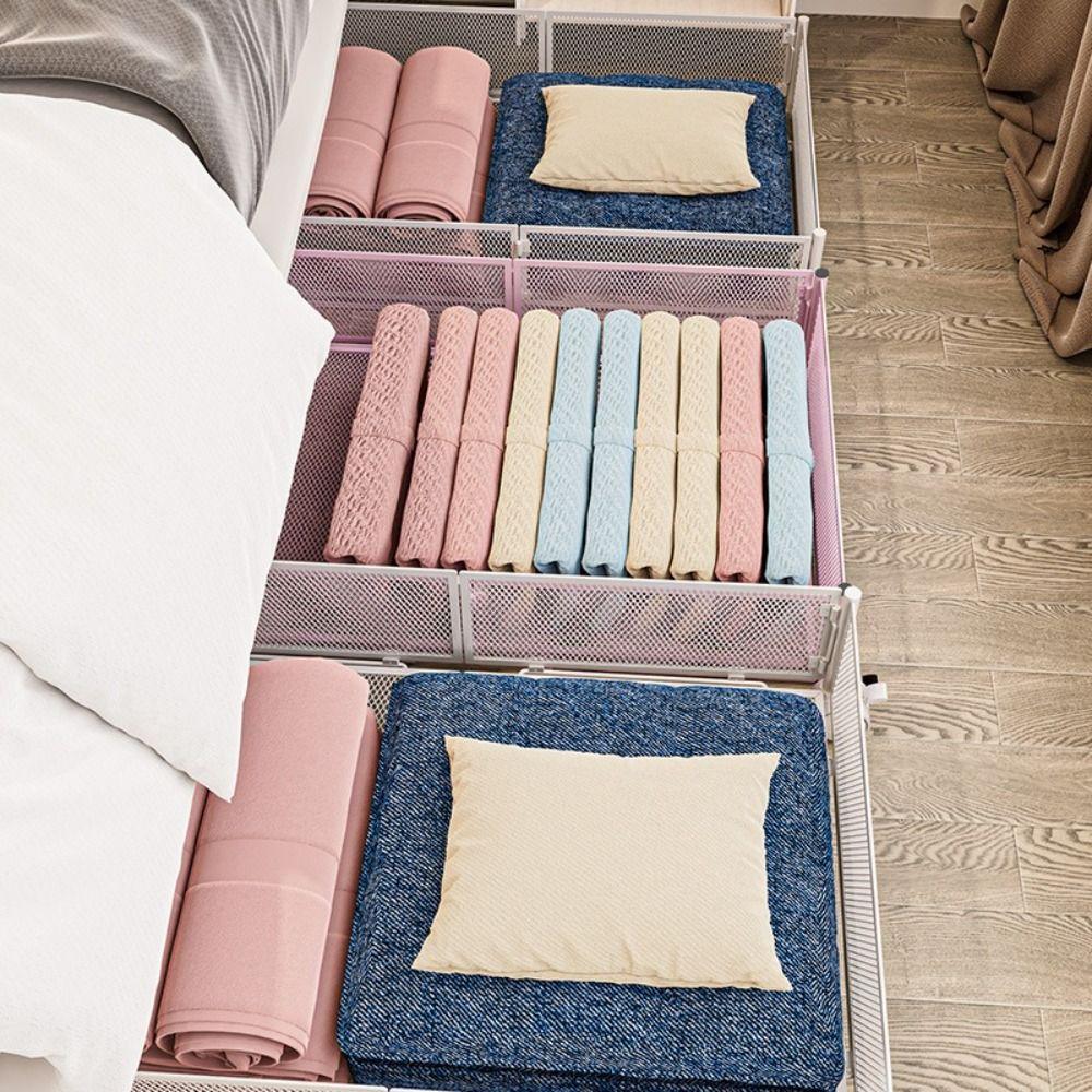 Carbon Steel Bed Storage Basket with Wheels Drawer Storage Basket New Bottom Storage Cart Bedroom