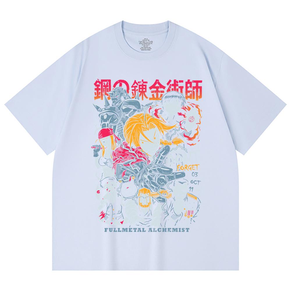 230 Gsm 100% Cotton Fullmetal Alchemist V1 Print Unisex Heavy Cotton T Shirt