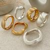 Ingemark Classic Vintage Matte Irregular Heavy Metal Chunky Wide Cuff Bangles Women Punk Gold Color Spring Bracelets Men Jewelry
