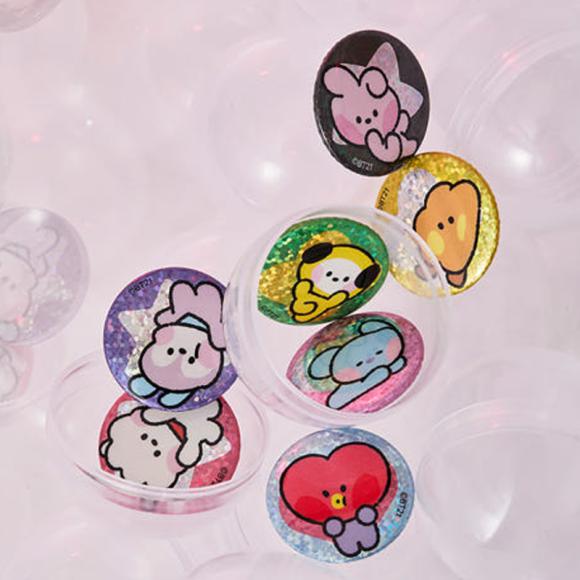 BT21 Набор значков Minini Lucky Gacha Mini Can 7 шт.