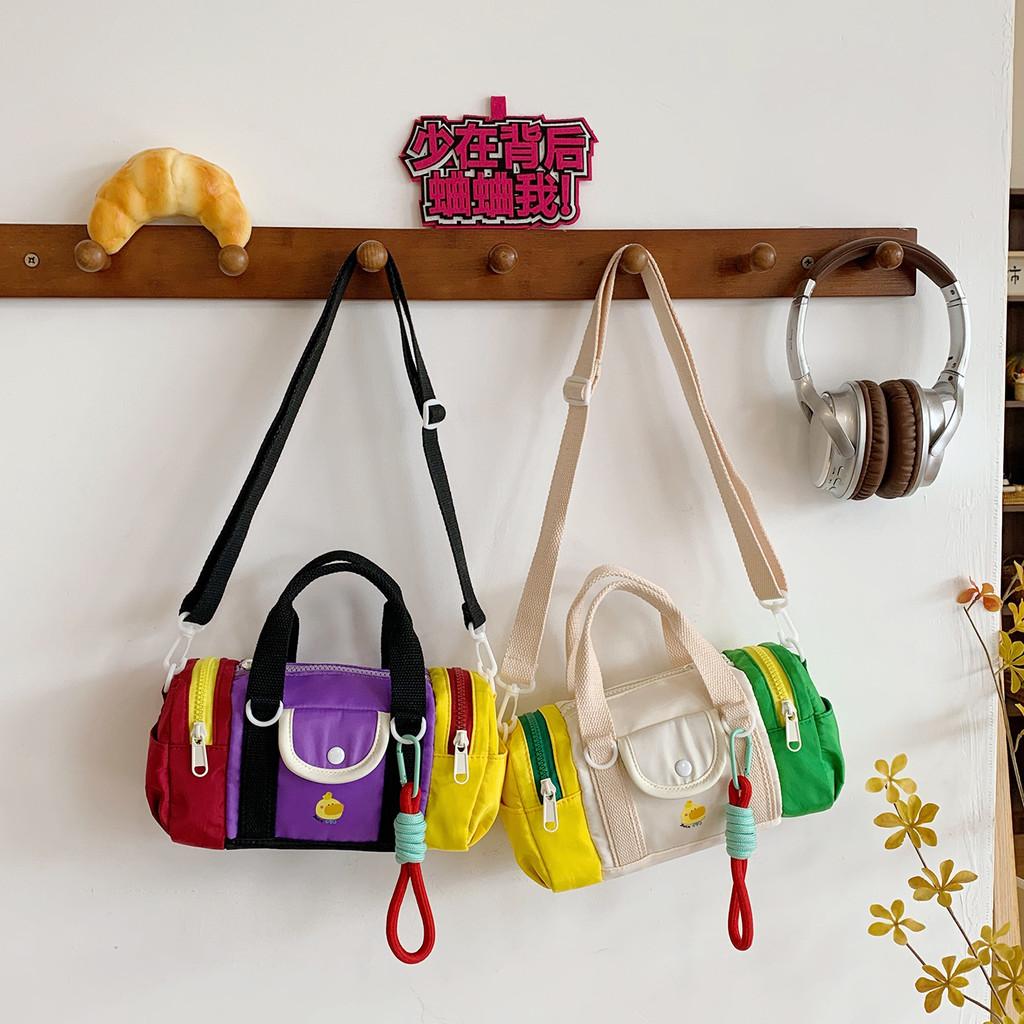 Блокирующий Дизайн Цвет Детская Повседневная Одноплечевая Цилиндрическая Сумка Подвеска С
