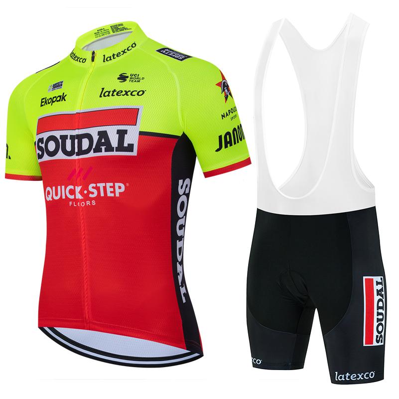 Велосипедный комплект Soudal Quick Step 2025 Мужской НОВЫЙ Летняя Велосипедная Одежда MTB Дорожная Рубашка Велосипедные Велосипедки Maillot Ciclismo