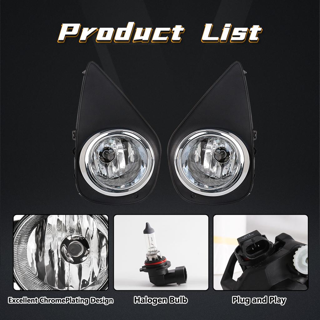 For Toyota Yaris 2014 2015 2016 2017 US Version Fog Lamps Led DRL Daytime Running Lights Car Halogen Front Bumper Headlights 12V