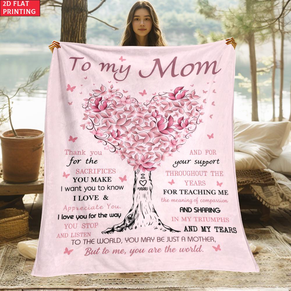 Mother's Day Print thin Flannel Blanket for Bedrooms,Living Rooms,Sofas Blankets,Lunch Breaks,blankets fluffy blanket