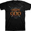 Kerusso Armor of God Scripture Sword Shield Black Cotton Crew Neck T-Shirt, Small