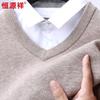 Hengyuanxiang Men's Faux Layered V-Neck Wool Sweater