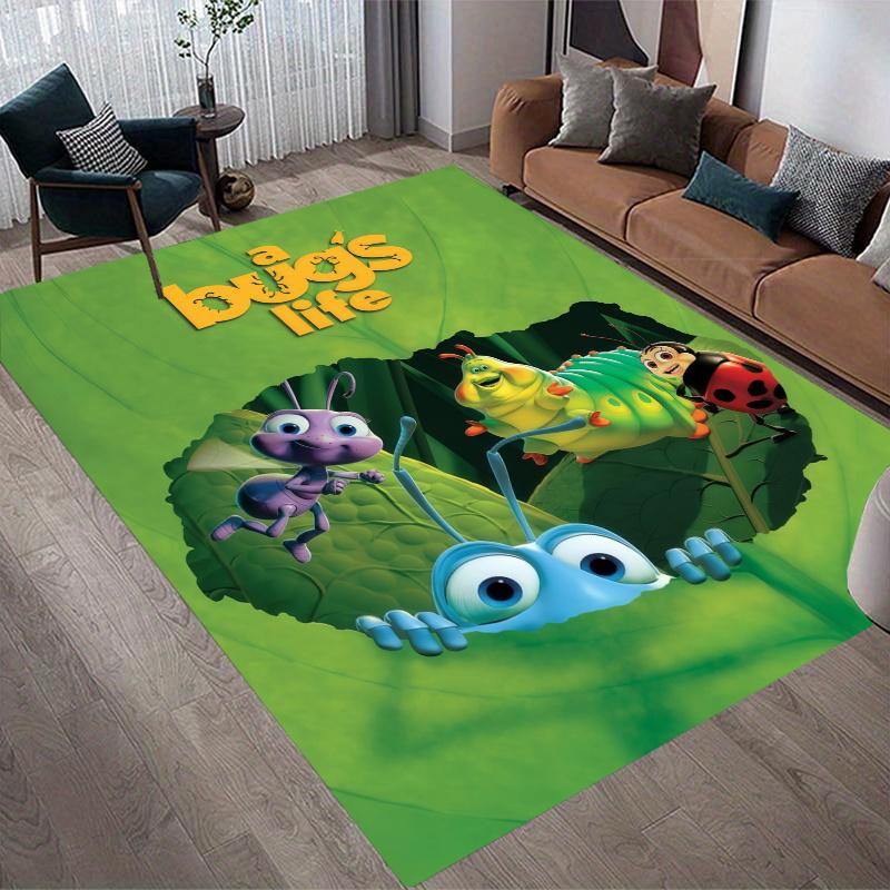 A Bug's Life Home Sofa Decoration for Living Room & Bedroom, Non‑Slip Play Flannel Floor Mat for Game Room
