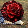 1PC Rose PetalsAutomatic Open/Close Umbrella with Windproof, 8-Rib Sturdy Canopy, Durable Ribs, Fashionable Design1286A