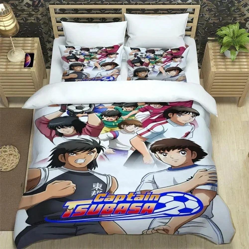 Новая коллекция постельного белья по аниме Captain Tsubasa Пододеяльник с наволочкой Размеры: Твин, Фулл, Квин, Кинг Постельное белье Домашний текстиль