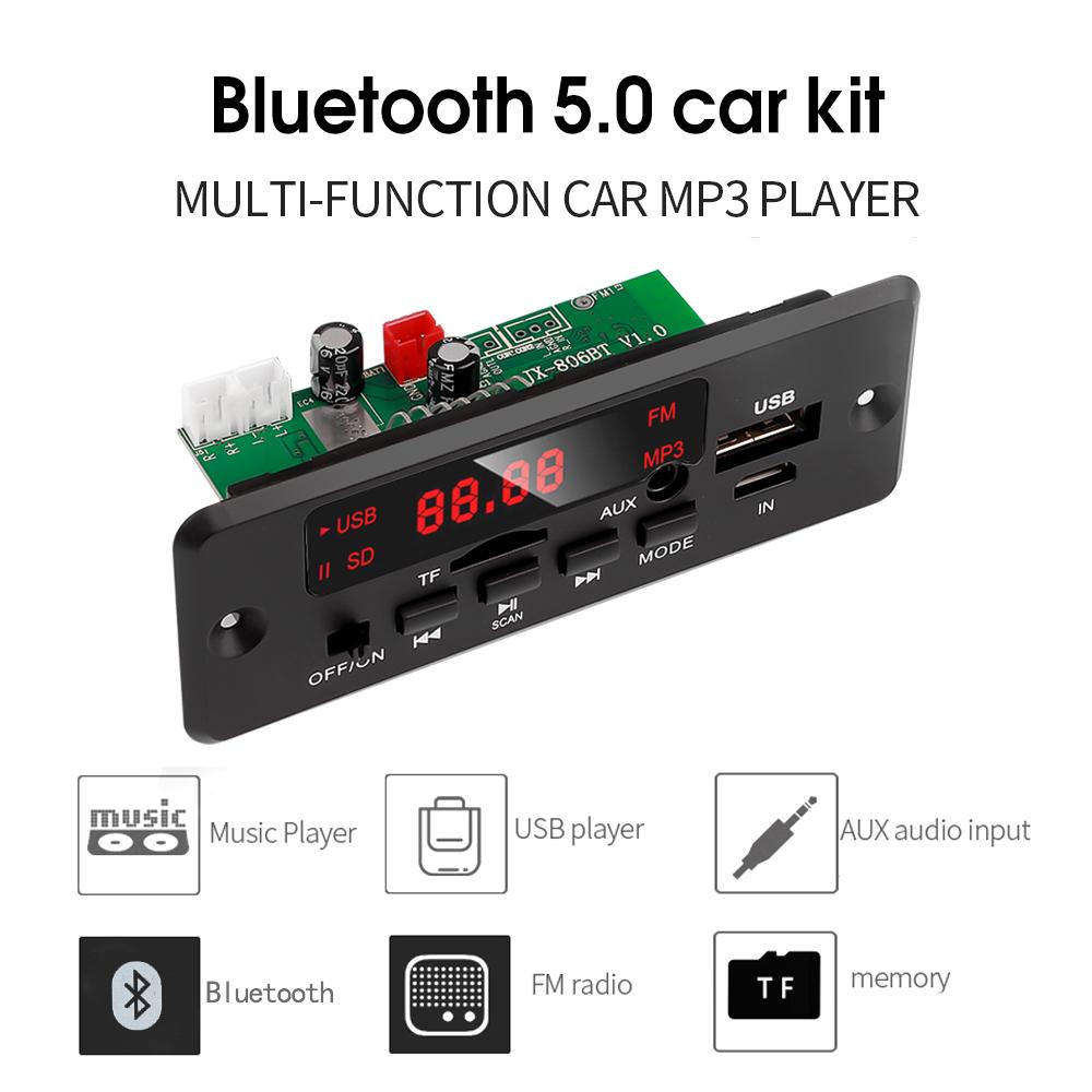 25 Вт + 25 Вт усилитель Bluetooth MP3 декодер плата громкой связи автомобильный FM радио модуль поддержка записи TF USB AUX MP3 плеер DC 6 В 12 В