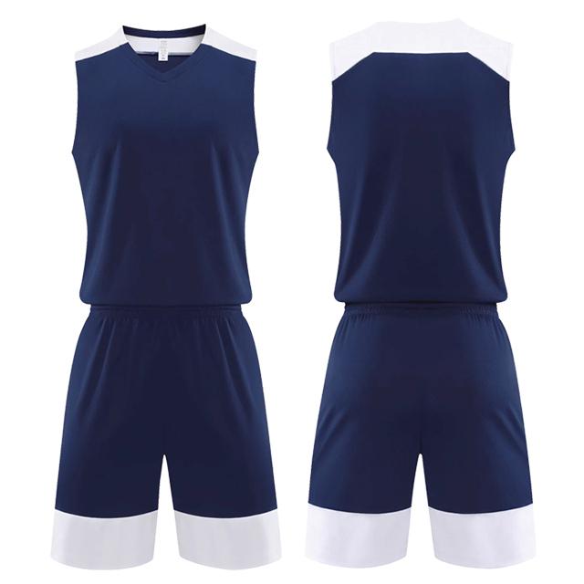 Kids Men Women Basketball Jersey Set Child Men Blank Basketball Uniforms V-Neck Training Vest Double Pocket Shorts Sports Suit