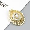 Gold Jewelry Women's Brooch Round Crystal Brooch Arabian Bride Bijoux Brooch Pendant Dual Purpose