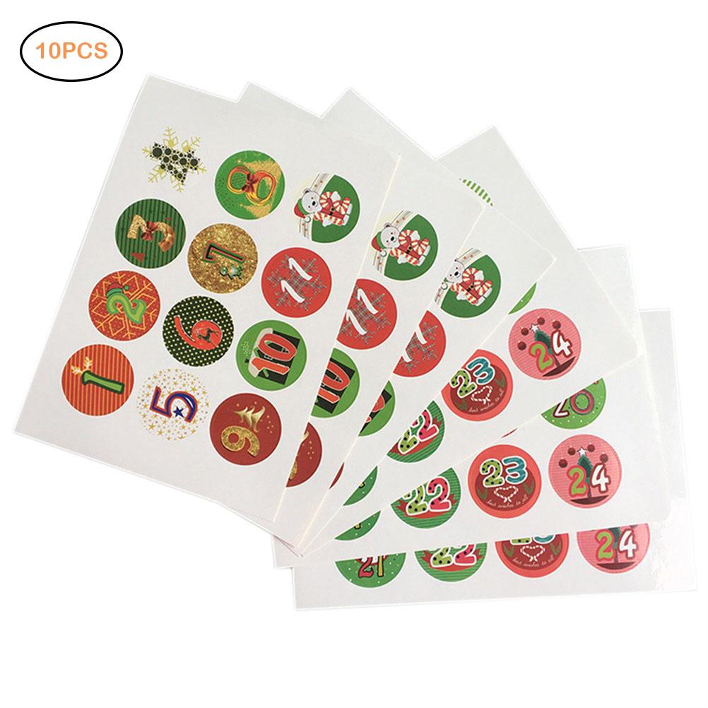 Christmas Advent Number Stickers  Christmas Candy Sealing Stickers DIY Gifts Package Labels