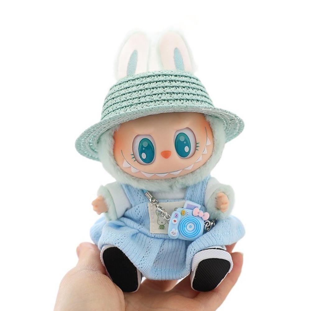 For 17cm Labubu Doll Clothes Fashion Dress Overalls Doll Clothes Color Match Hoodies Dolls Accessories Cute Decoration Little Clothes