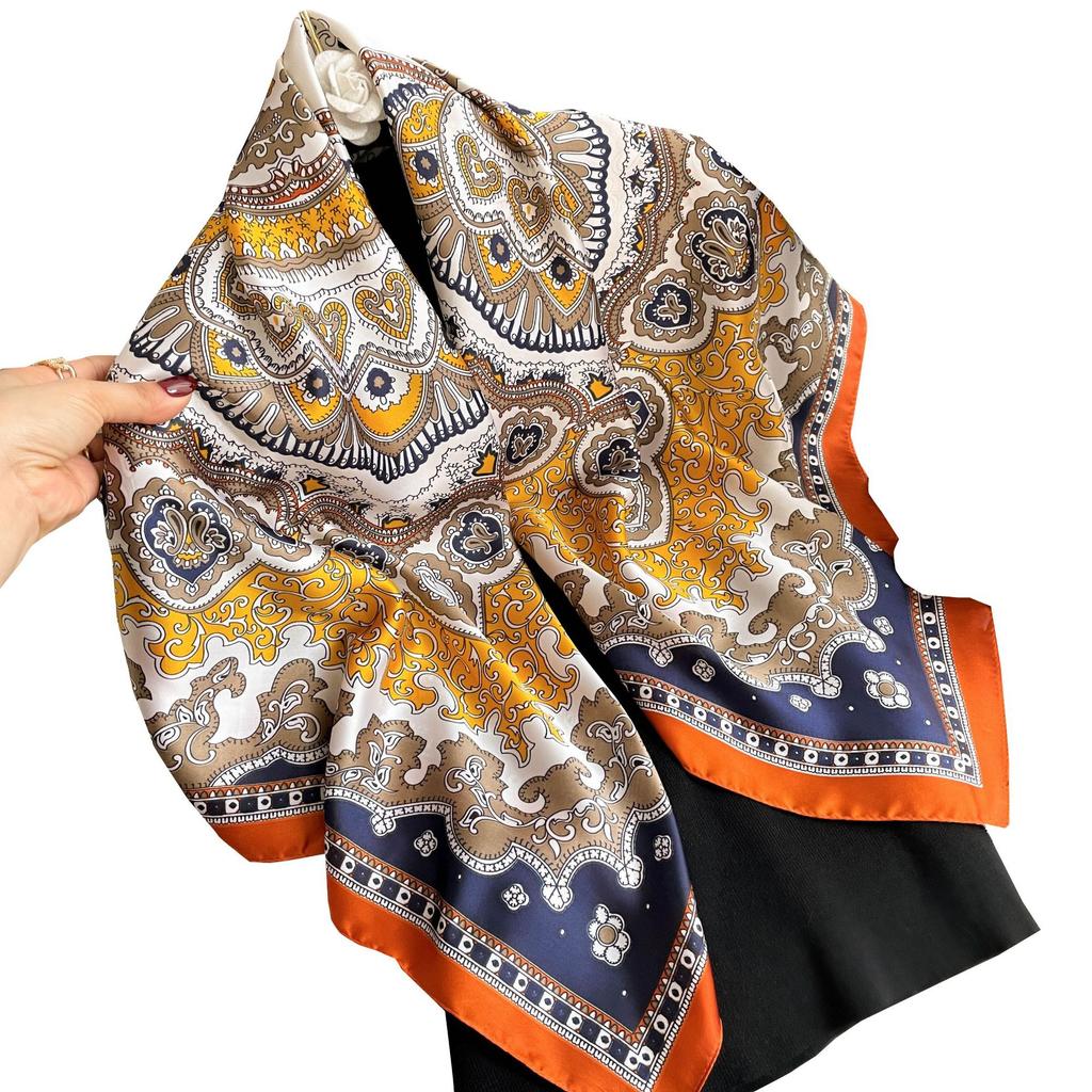 High-quality Luxurious Silk Scarves Headband Scarfs Neck Scarf For Women Chain Silk Scarf Women's Decorative Shawl