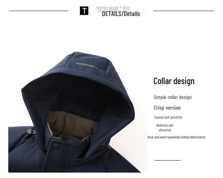 Мужское пуховое хлопковое пальто с капюшоном Pierre Cardin - Съемное, утепленное, теплое для осени и зимы.