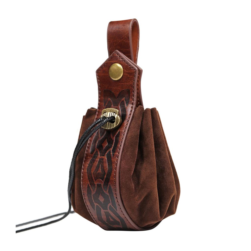 Medieval PU Leather Pouch Vintage Drawstring Bag Waist Pack Portable Halloween Coin Purse Dices Bag Easy To Use