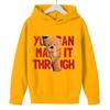 Autumn and Winter Fleece Hooded Sweater for Boys and Girls Cute Children's Clothing Fashionable 5-14 Year Old Children's Long Sleeve Letter Print
