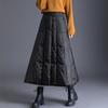 Черный пуховый хлопок подкладка большого размера Высокая талия винтаж осень зима повседневная свободная длинная для женщин юбки женская юбка