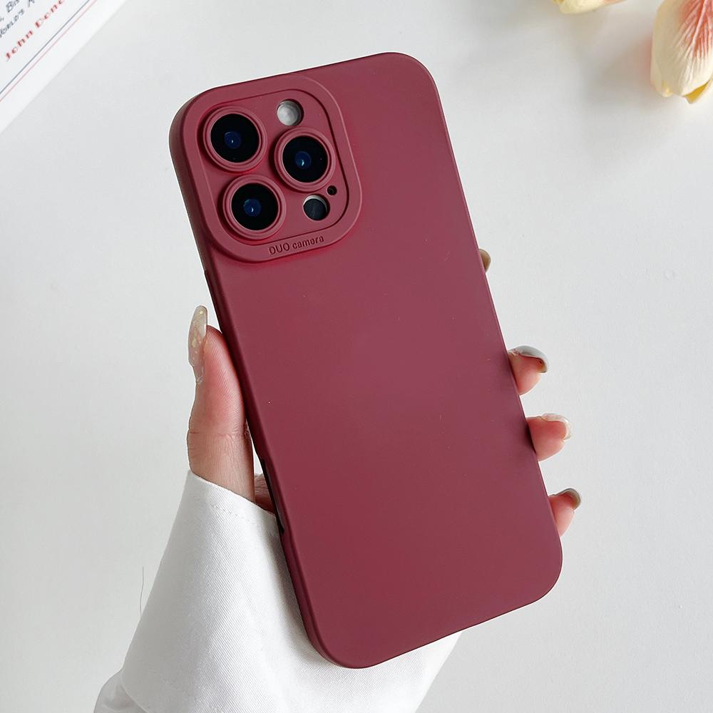 Titanium gray fine hole liquid silicone phone case for For Iphone 16 15 14 13 12 11 Pro Max Plus full shockproof soft bumper cover