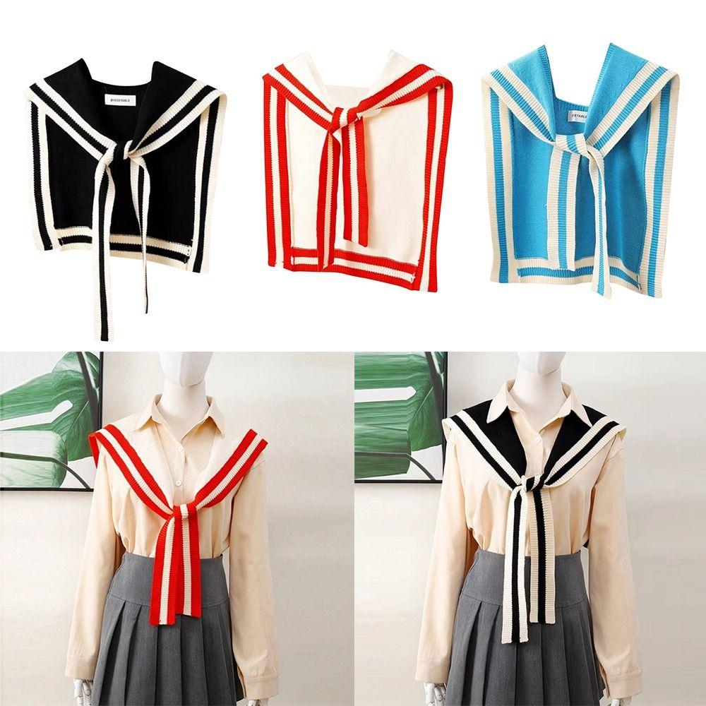 Solid Color Neck Shawl Warm Detachable Collars Scarf New Knitted Shawl Autumn Winter