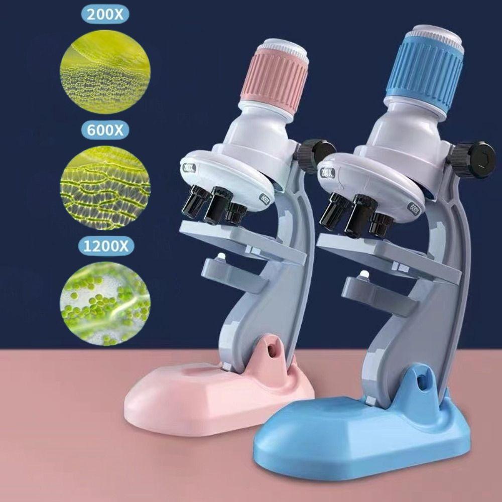 Adjustable Children Microscope Kit HD Child Biological Microscope Toy Pocket Microscope  Home
