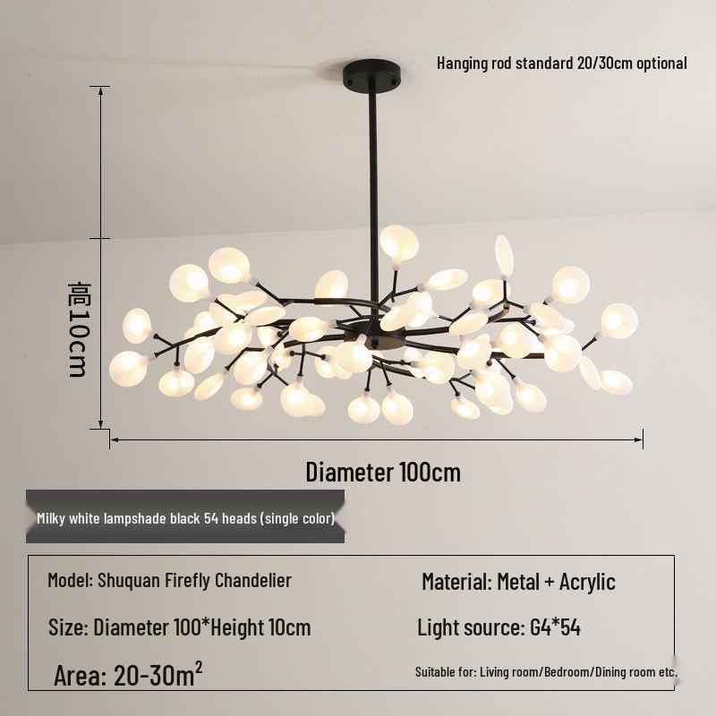 Северная люстра Светлячок: Минималистичное креативное освещение для столовой, спальни и жилых помещений