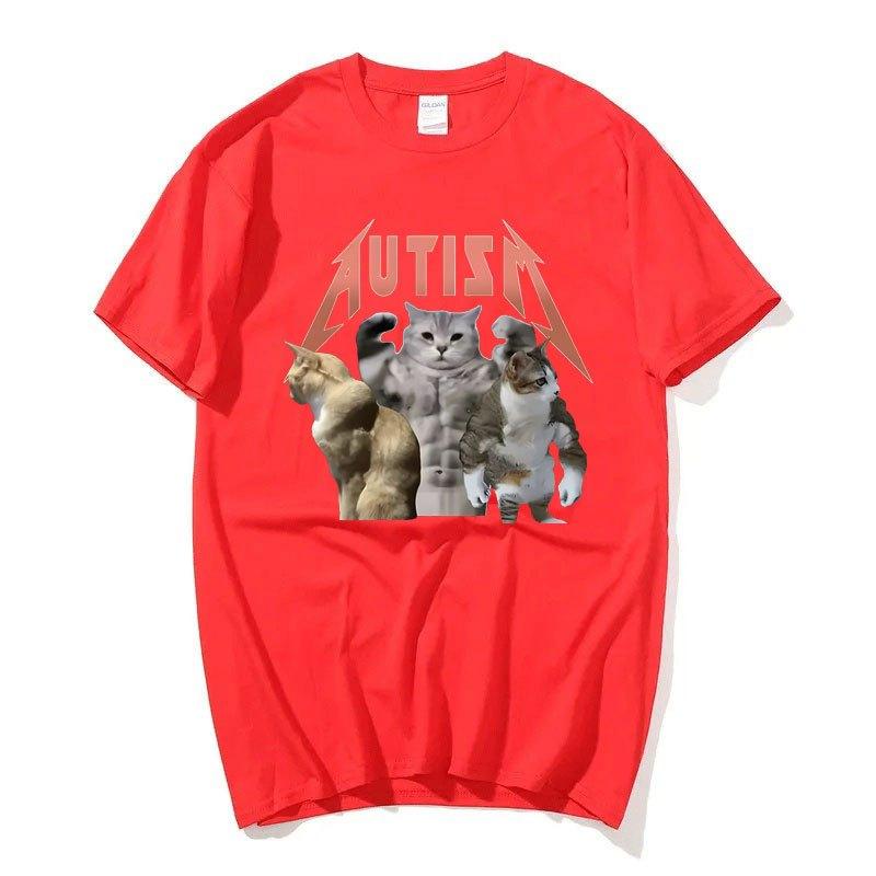Футболка Buff Cats Autism Memory для фитнеса, спортзала, моды, хип-хопа, с коротким рукавом, женская летняя удобная футболка