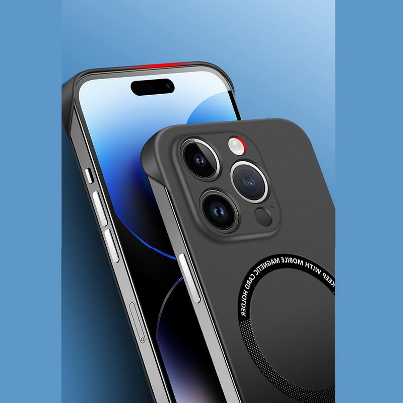Ультратонкий безрамный роскошный ударопрочный однотонный чехол Magsafe для iPhone 16 15 14 13 12 Pro Max 11 Samsung S24 S23 S22 Ultra