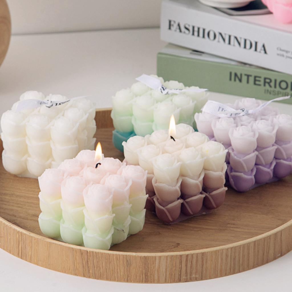 Форма для свечи в виде цветка в форме магического куба ко Дню святого Валентина, силиконовая форма для мыла в форме магического квадрата розы, романтическое свадебное украшение, подарок своими руками